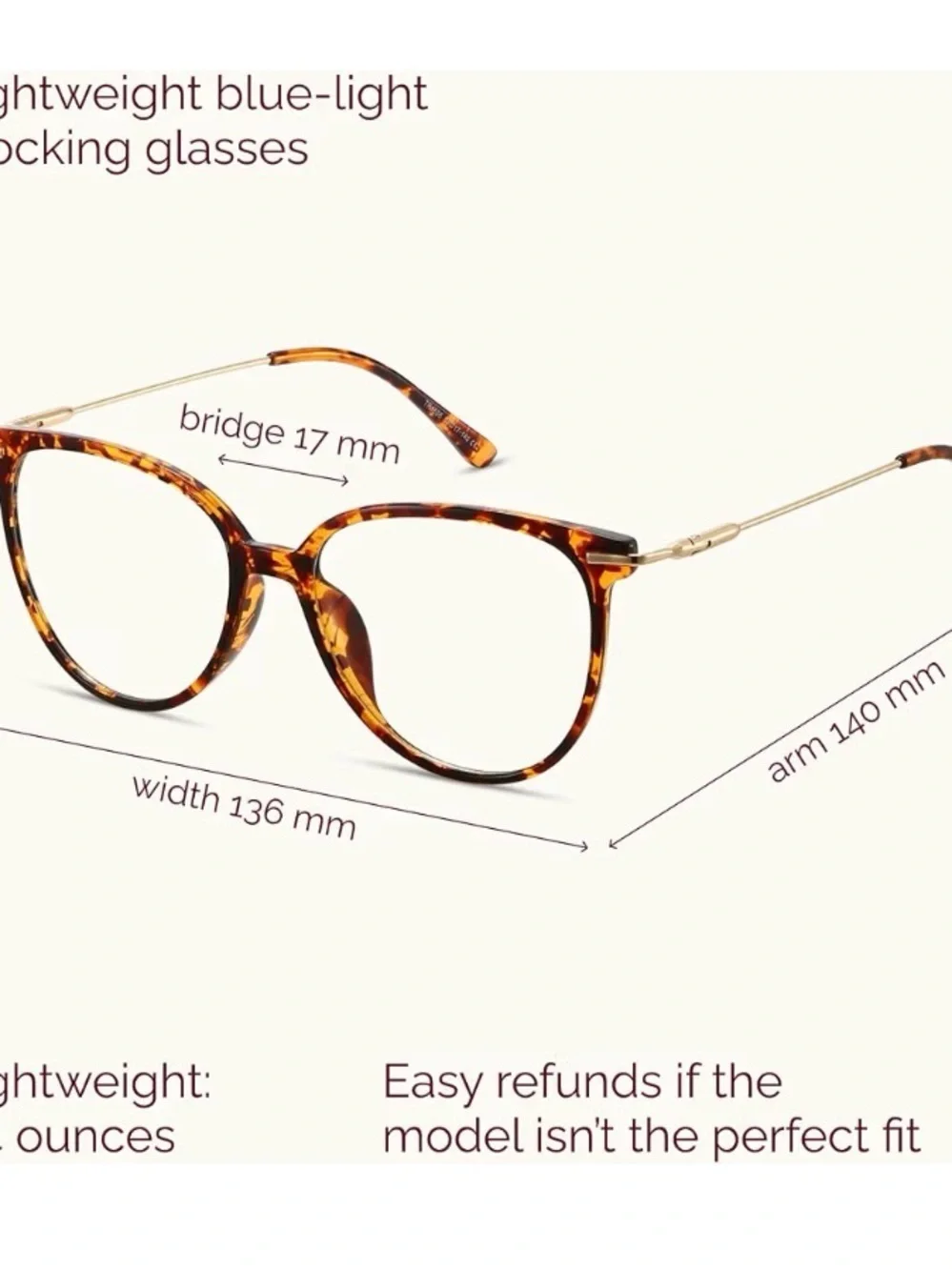Tortoiseshell Round Women’s Eyeglasses - Classic Brown